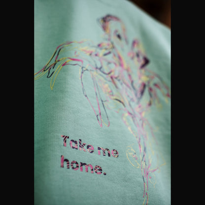 Take me home - Kunstdruck auf Sweatshirt (Türkis)