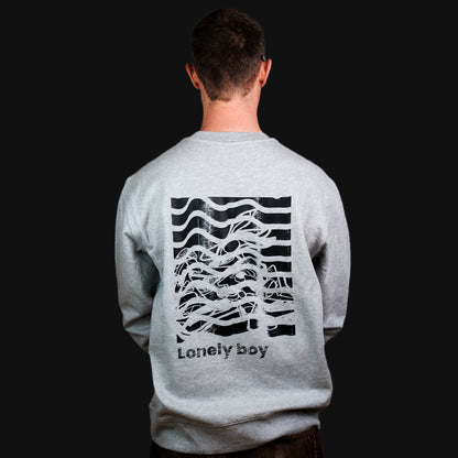 Lonley Boy - Kunstdruck auf Sweatshirt (Grau)