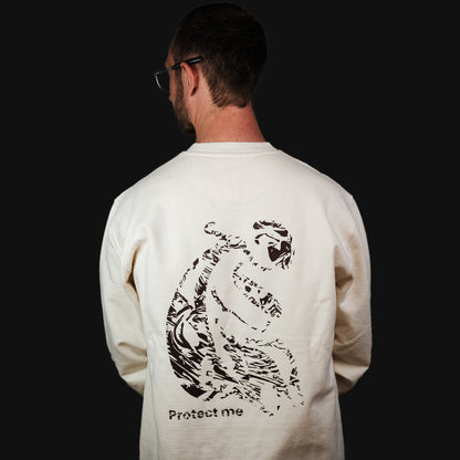 Protect me - Kunstdruck auf Sweatshirt (Natural Raw)