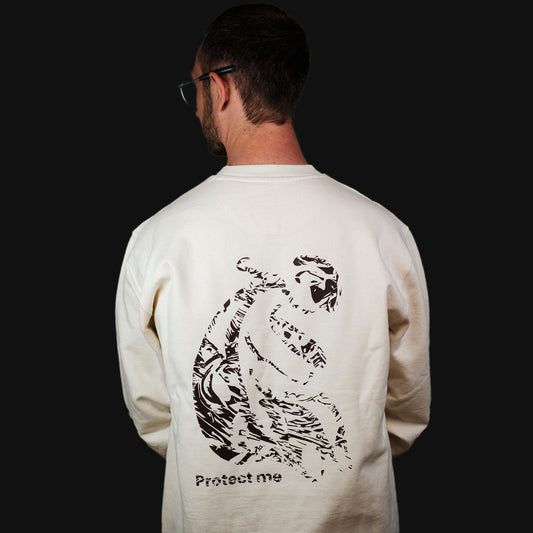 Protect me - Kunstdruck auf Sweatshirt (Natural Raw)