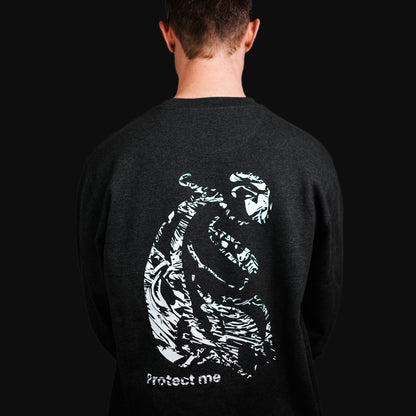 Protect me - Kunstdruck auf Sweatshirt (Heather Grey)